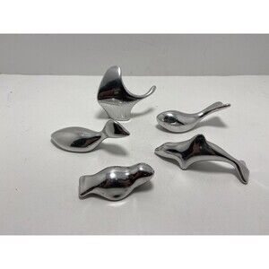 Vintage Hoselton Canada MCM Aluminum Sculptures Whale Seal Dolphin StingRay Duck